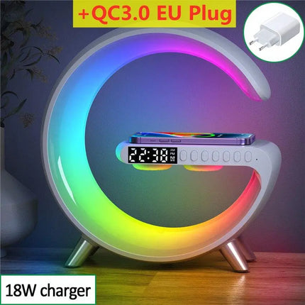 Multifunctional Wireless Charger Stand Alarm Clock Speaker APP RGB Light Fast Charging Station for iPhone X 11 12 13 14 Samsung - Viva Vista Store