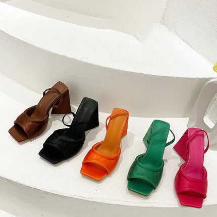 Triangle Platform Sandal Heels - Viva Vista Store